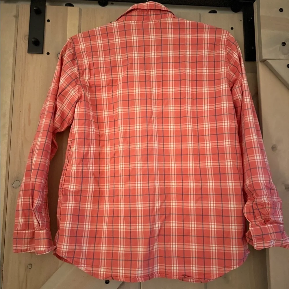 LIKE NEW Old Navy Coral Plaid Shirt